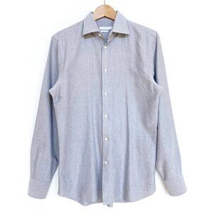 J. Lindeberg Daniele Oxford Jacquard Mens Dress Shirt Slim Fit Size 40 / 15 3/4